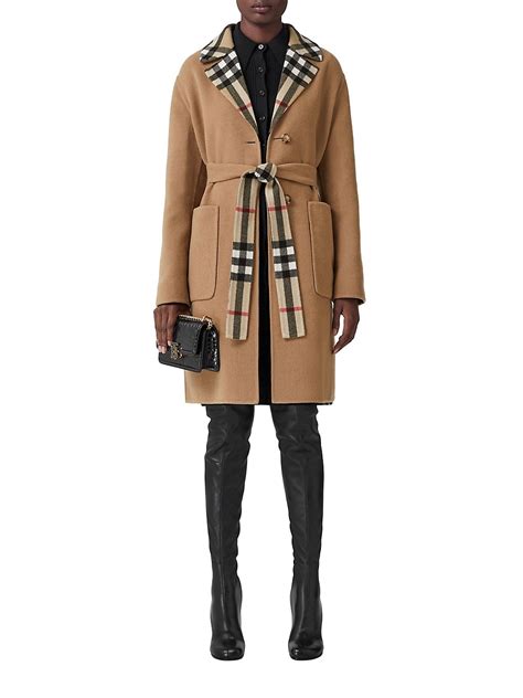 Shop Burberry Dorea Belted Reversible Coat 